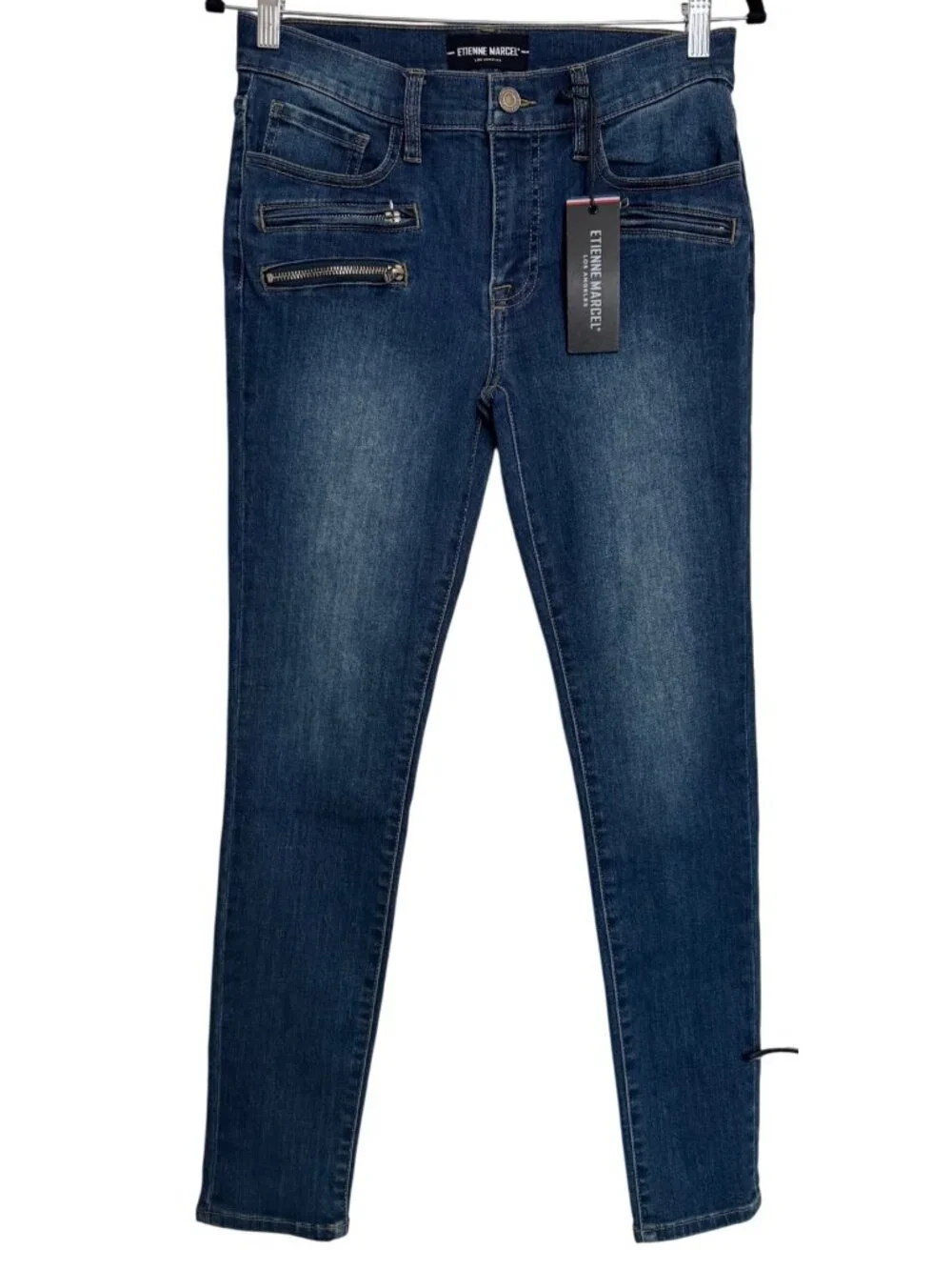 Etienne Marcel Size 27 Jeans Zipper Pocket Embellished EM7034 NWT Skinny Ankle